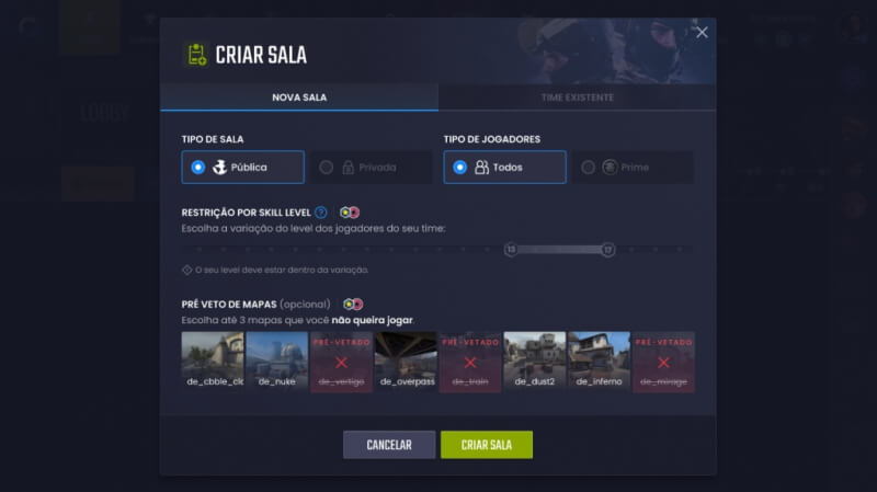 Gamers Club adiciona sistema pré-vetos na lobby