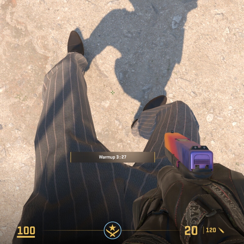 Além das próprias pernas, jogadores poderão visualizar a própria sombra no CS2 | Foto: Reprodução/Twitter
