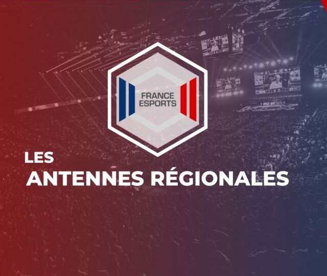 Logo da France Esports com a legenda "Les Antennes Régionales", ou "As Antenas Regionais" | Fonte: france-esports.org