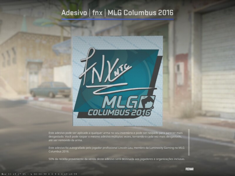 Adesivo padrão de fnx no MLG Columbus 2016 | Foto: Reprodução/Counter-Strike