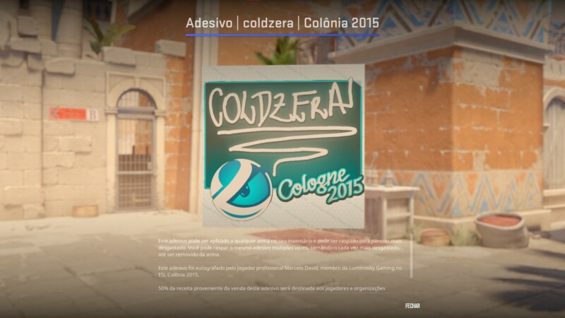 Adesivo padrão de coldzera no ESL One Cologne 2015 | Foto: Reprodução/Counter-Strike