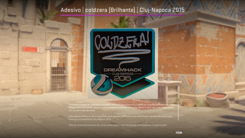 Adesivo brilhante de coldzera na DreamHack Open Cluj-Napoca 2015 | Foto: Reprodução/Counter-Strike