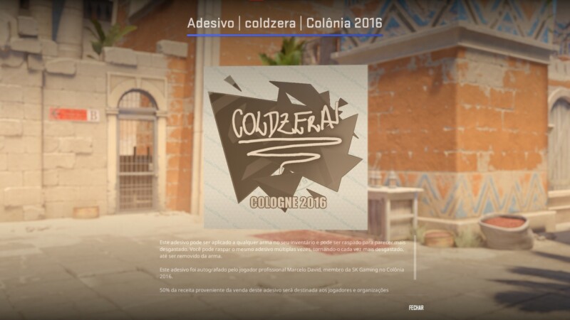 Adesivo padrão de coldzera na ESL One Cologne 2016 | Foto: Reprodução/Counter-Strike