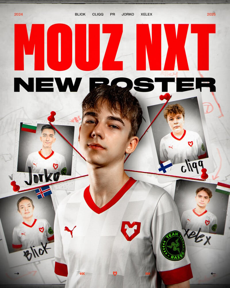 O novo plantel da MOUZ NXT | Foto: Divulgação/MOUZ